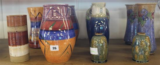 Collection of Poole and Royal Doulton vases